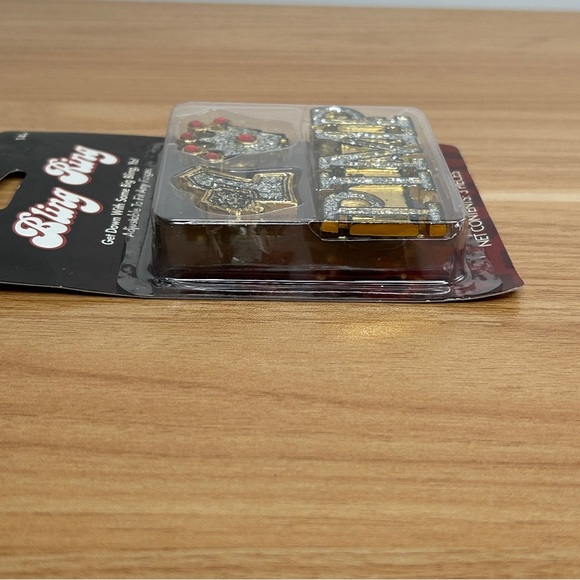 Costume Adult Bling Rings Pimp Plastic Silver Crown #1 Rap Cosplay NEW - Picture 4 of 11